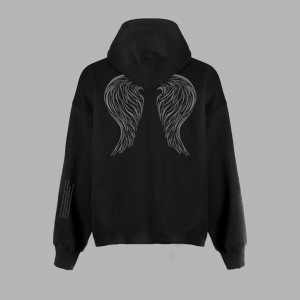 Black Blvck Angel Hoodie Singapore | 832075-ISE