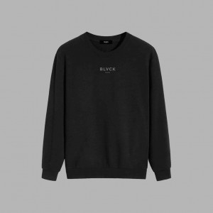 Black Blvck Branded Cashmere Blend Sweater Singapore | 408623-EIA