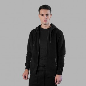 Black Blvck Branded Hooded Sweatshirt Singapore | 759610-MBT