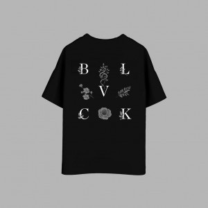 Black Blvck Floral Logo Tee Singapore | 513287-VSL