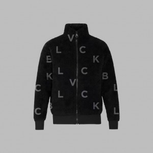 Black Blvck Monogram' Fleece Jacket Singapore | 471203-KJP