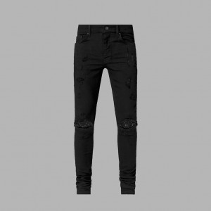 Black Blvck Monogram Jeans Singapore | 230578-JBR