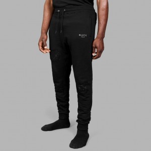 Black Blvck Monogram Torn' Sweatpants Singapore | 062318-TIS