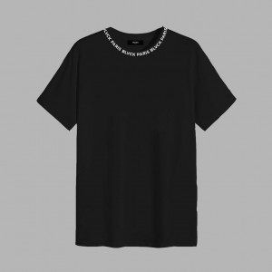 Black Blvck Neck Tee Singapore | 392750-DRG