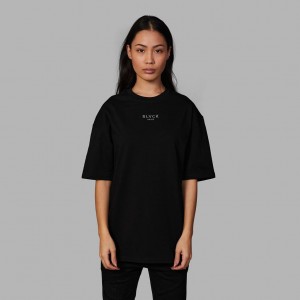 Black Blvck Oversized 'Branded' Tee Singapore | 951873-ZUQ