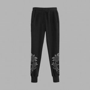 Black Blvck Roses Sweatpants Singapore | 296753-ELV