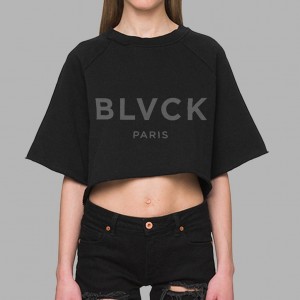 Black Blvck Tee (Cropped) Singapore | 934568-VKF