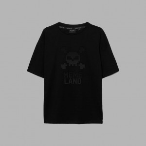 Black Blvck x Memeland Skull tee Singapore | 758912-HPA