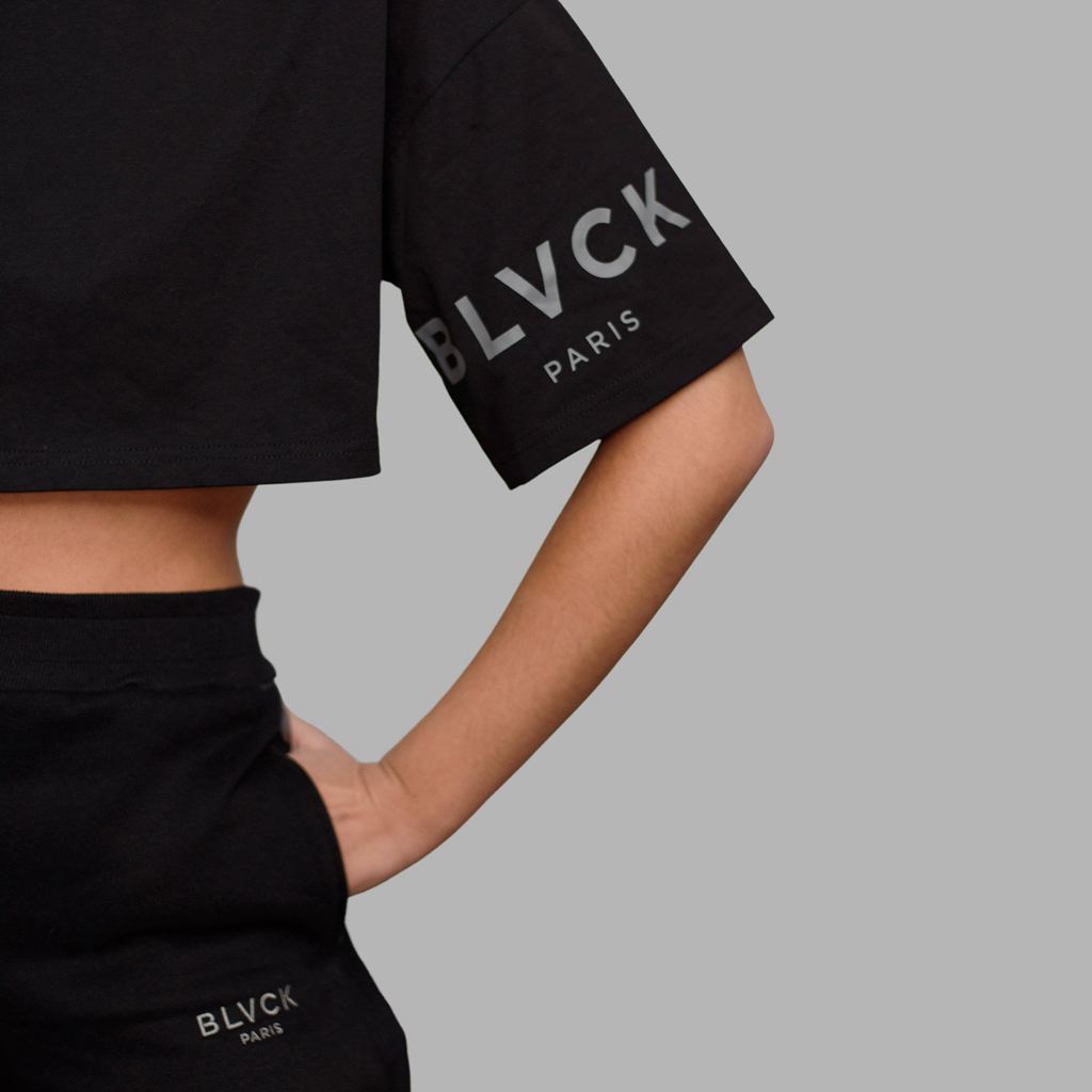 Black Blvck Bold Crop Tee Singapore | 864912-NGO