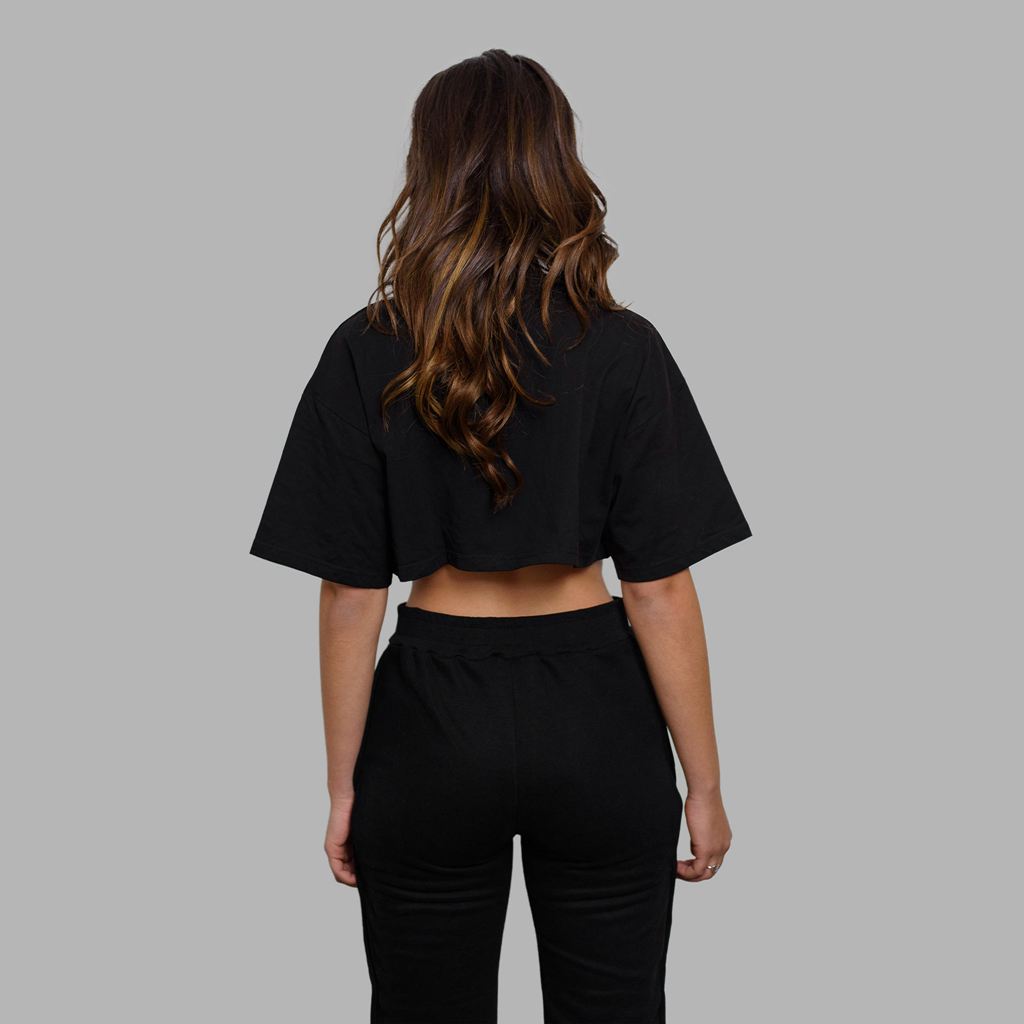 Black Blvck Bold Crop Tee Singapore | 864912-NGO