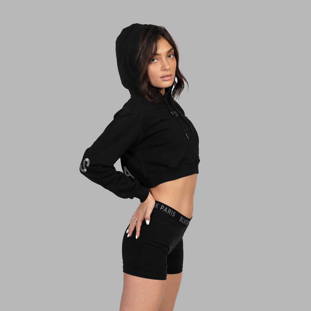 Black Blvck Bold Cropped Hoodie Singapore | 415926-KWG