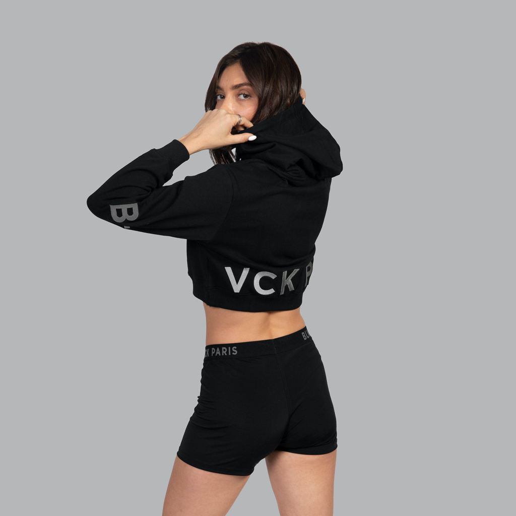 Black Blvck Bold Cropped Hoodie Singapore | 415926-KWG