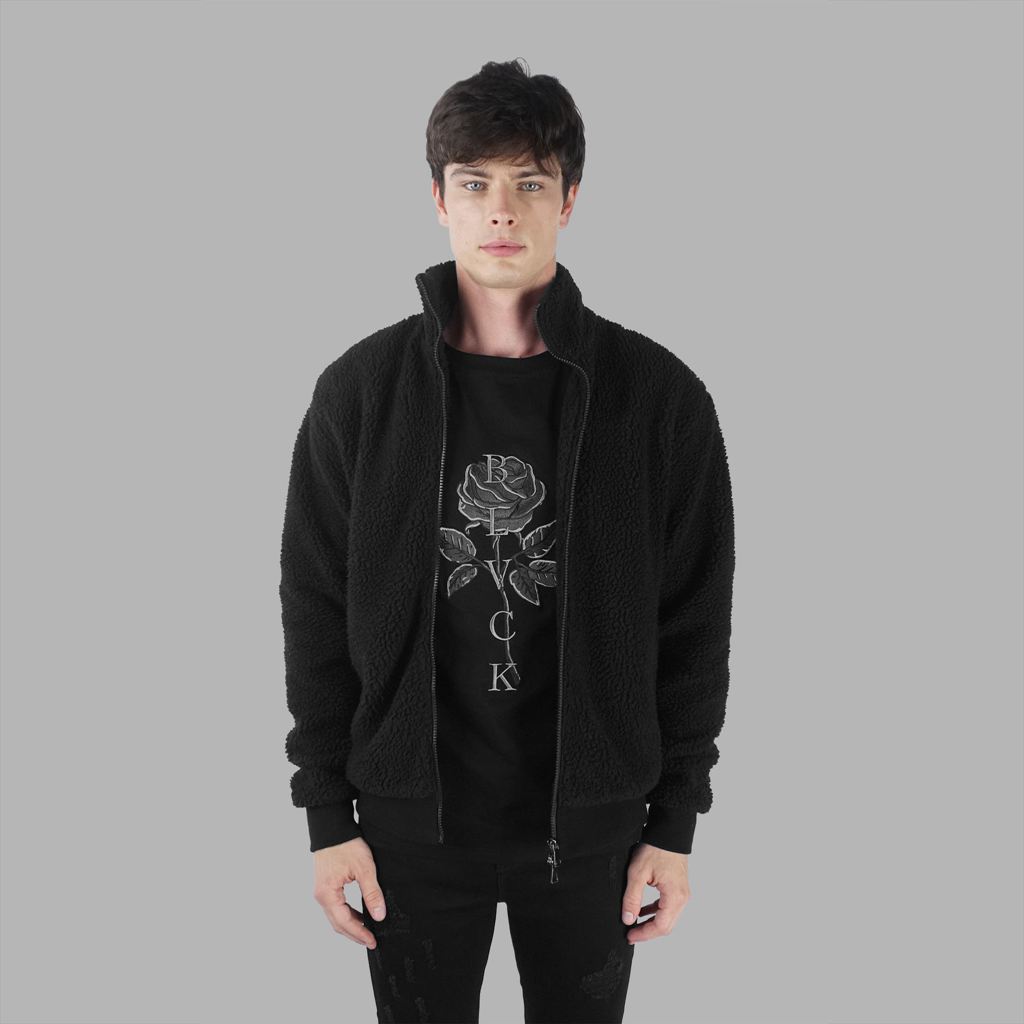 Black Blvck Bold Fleece Jacket Singapore | 854632-DUK