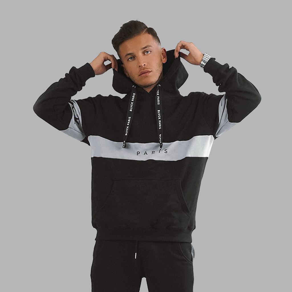 Black Blvck Bold Stripe Hoodie Singapore | 310568-JXA