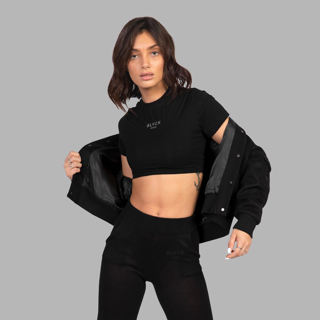 Black Blvck Bomber' Jacket Singapore | 986413-SHO