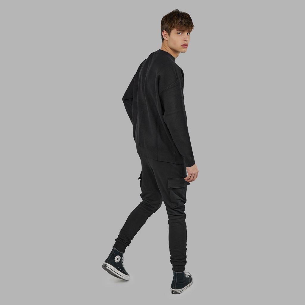 Black Blvck Branded Cashmere Blend Sweater Singapore | 408623-EIA