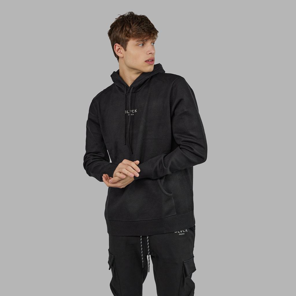 Black Blvck Cashmere Blend Hoodie Singapore | 431265-MIY