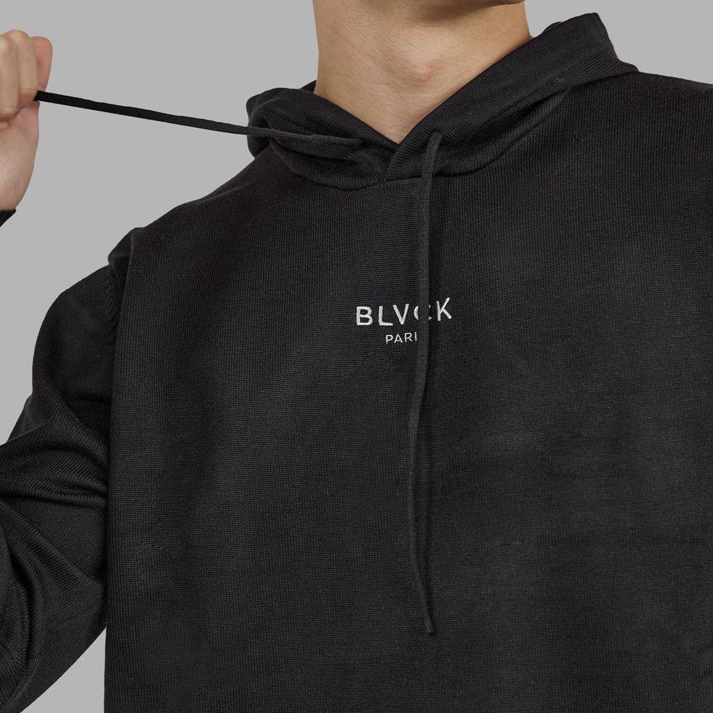 Black Blvck Cashmere Blend Hoodie Singapore | 431265-MIY