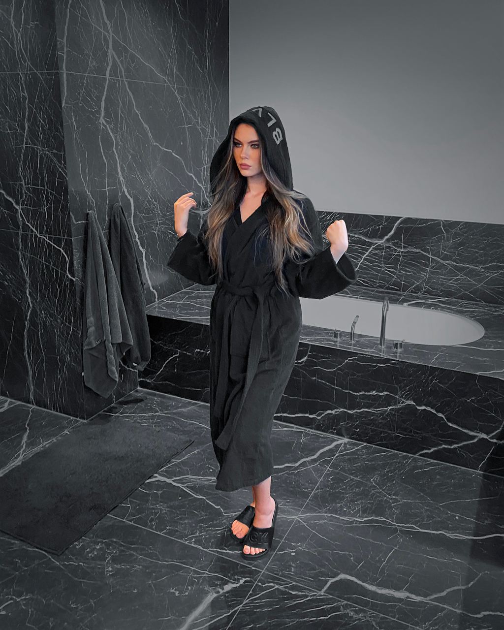 Black Blvck Classic Bathrobe Singapore | 605483-RTB