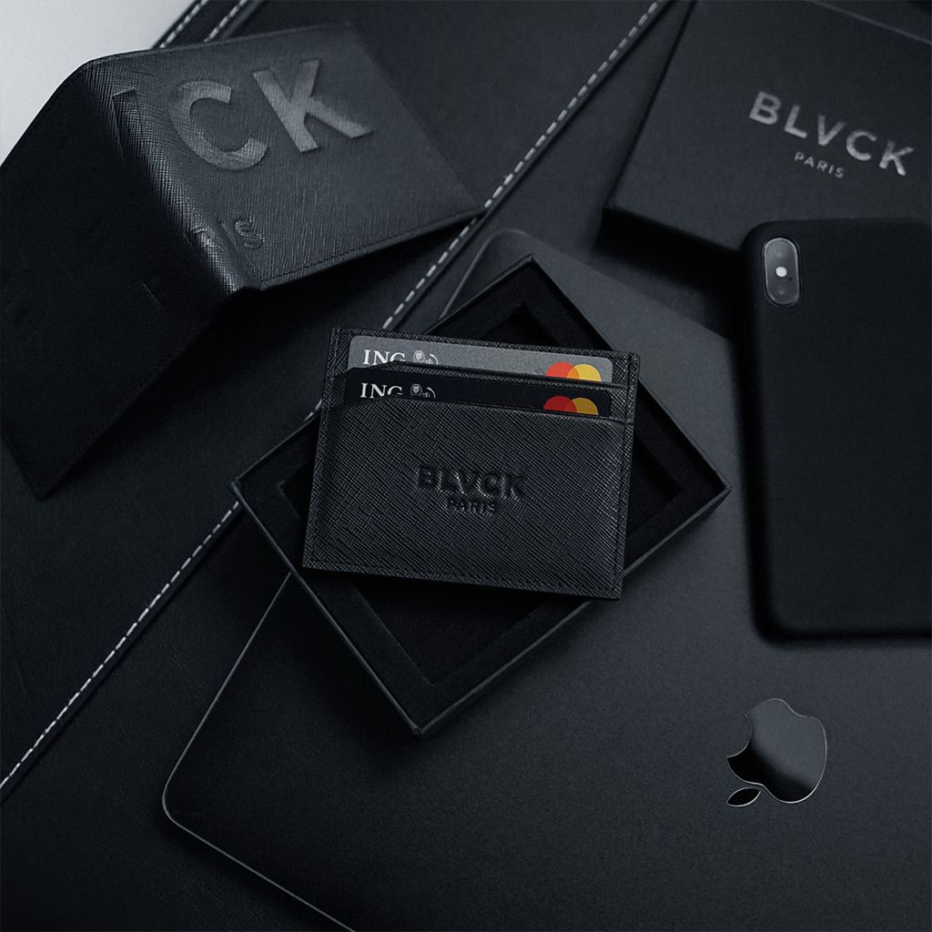 Black Blvck Classic Card Holder Singapore | 806534-HVM