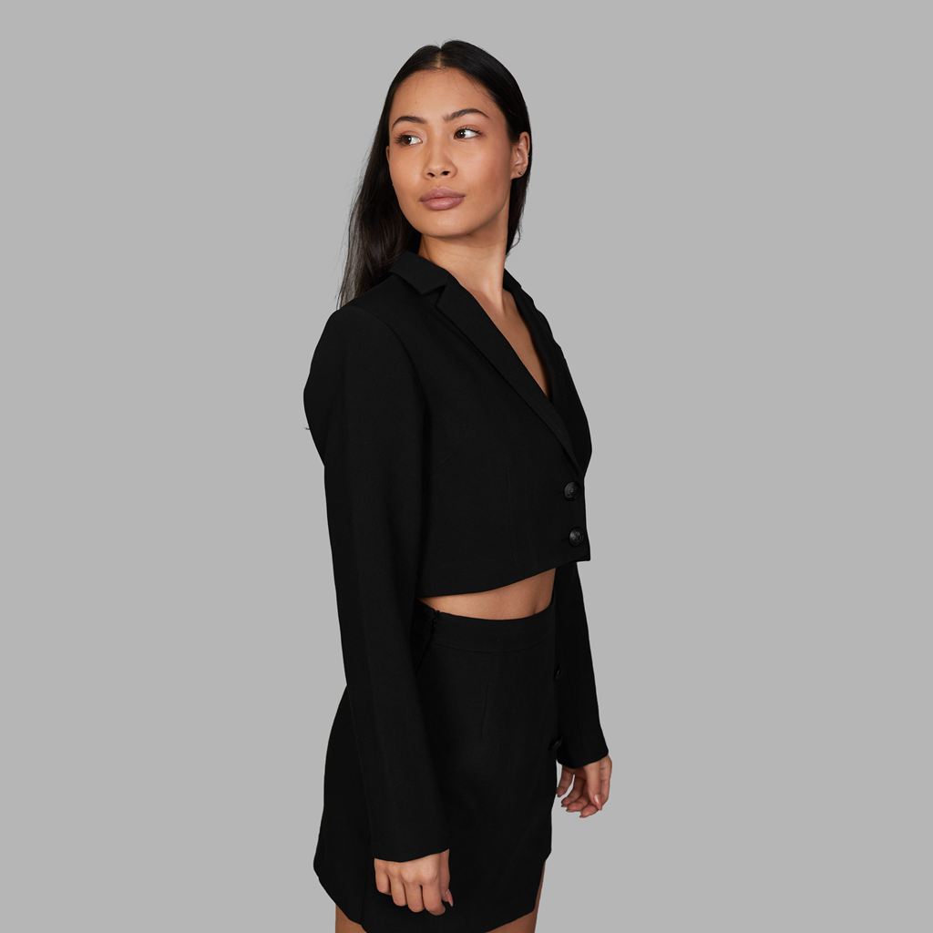 Black Blvck Cropped Blazer Singapore | 981046-CKB