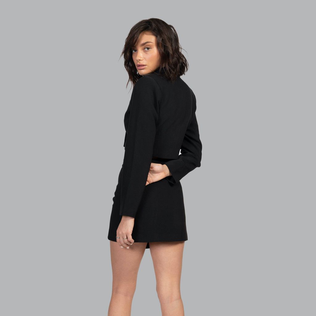 Black Blvck Cropped Blazer Singapore | 981046-CKB