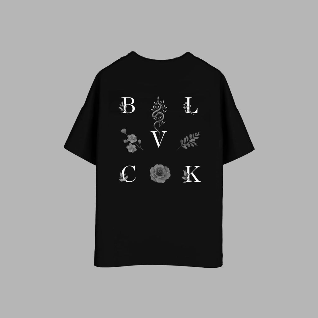 Black Blvck Floral Logo Tee Singapore | 513287-VSL