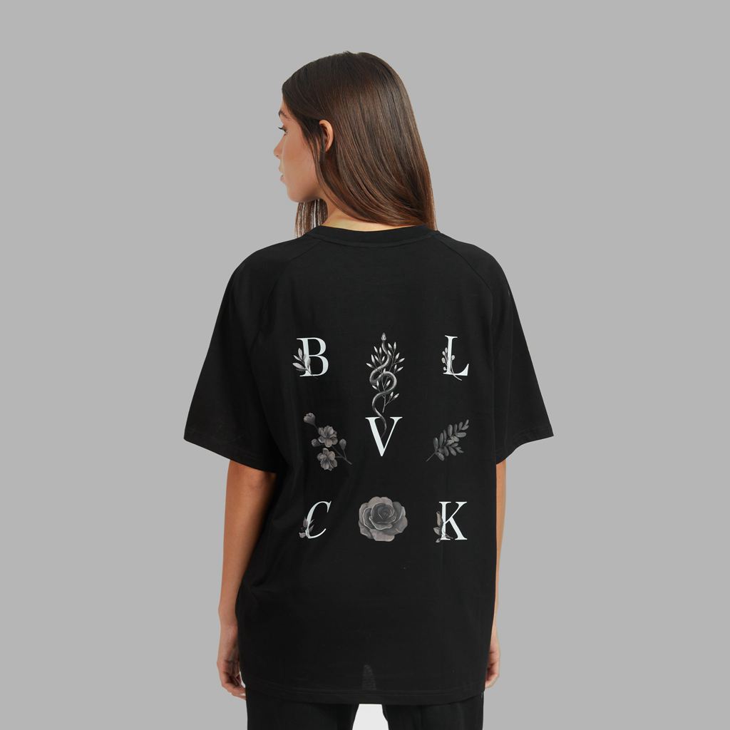 Black Blvck Floral Logo Tee Singapore | 860295-ZHW