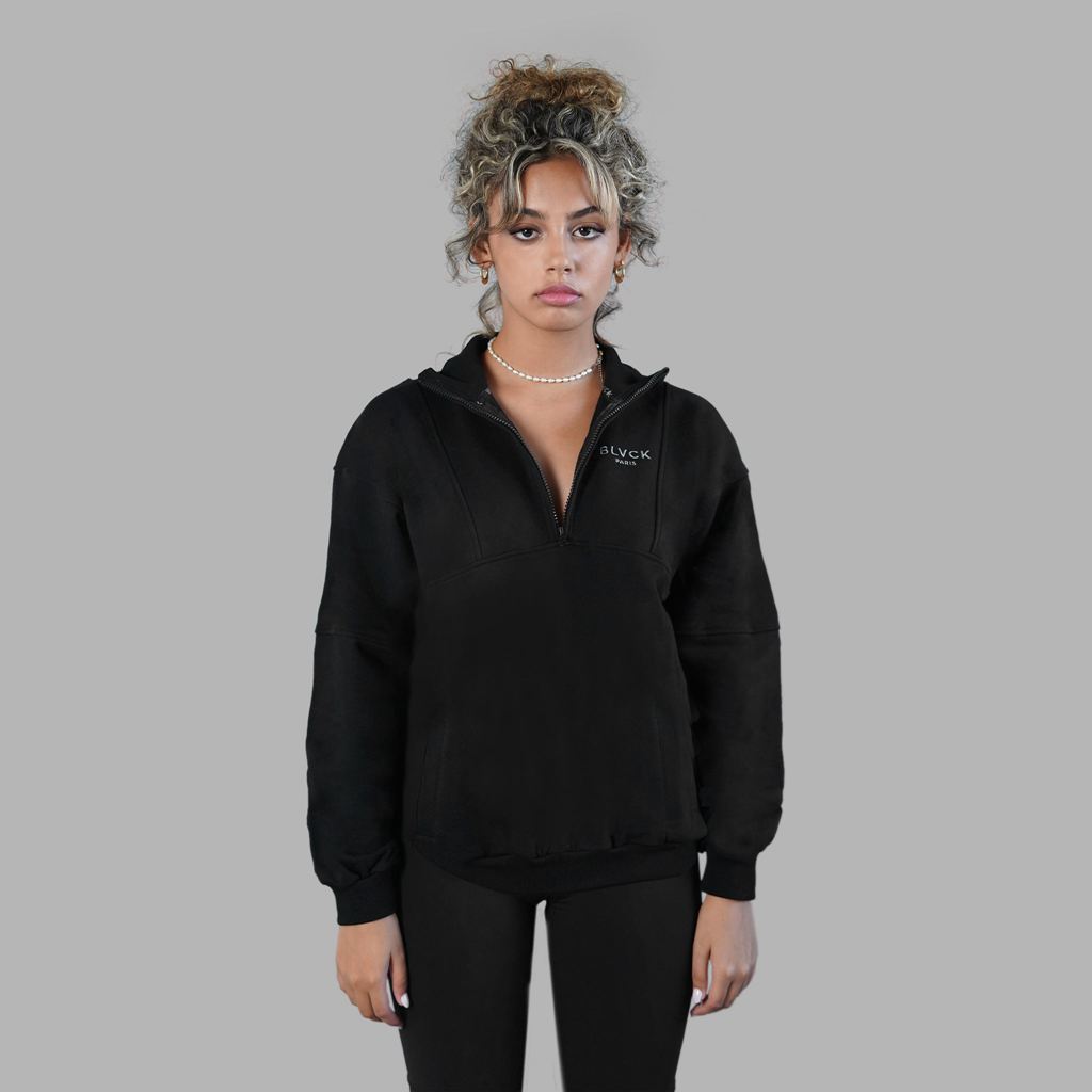 Black Blvck Half Zip Sweater Singapore | 984321-XHQ