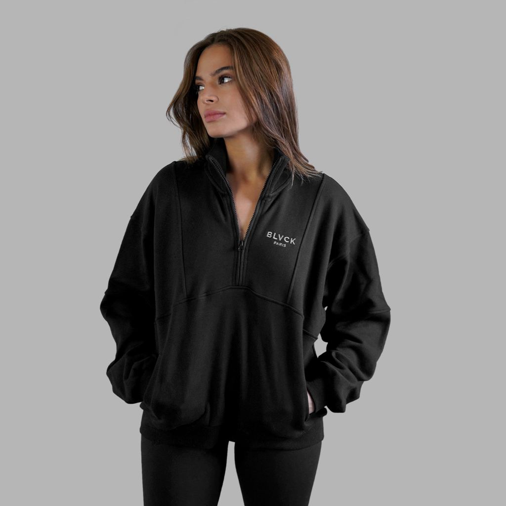 Black Blvck Half Zip Sweater Singapore | 984321-XHQ