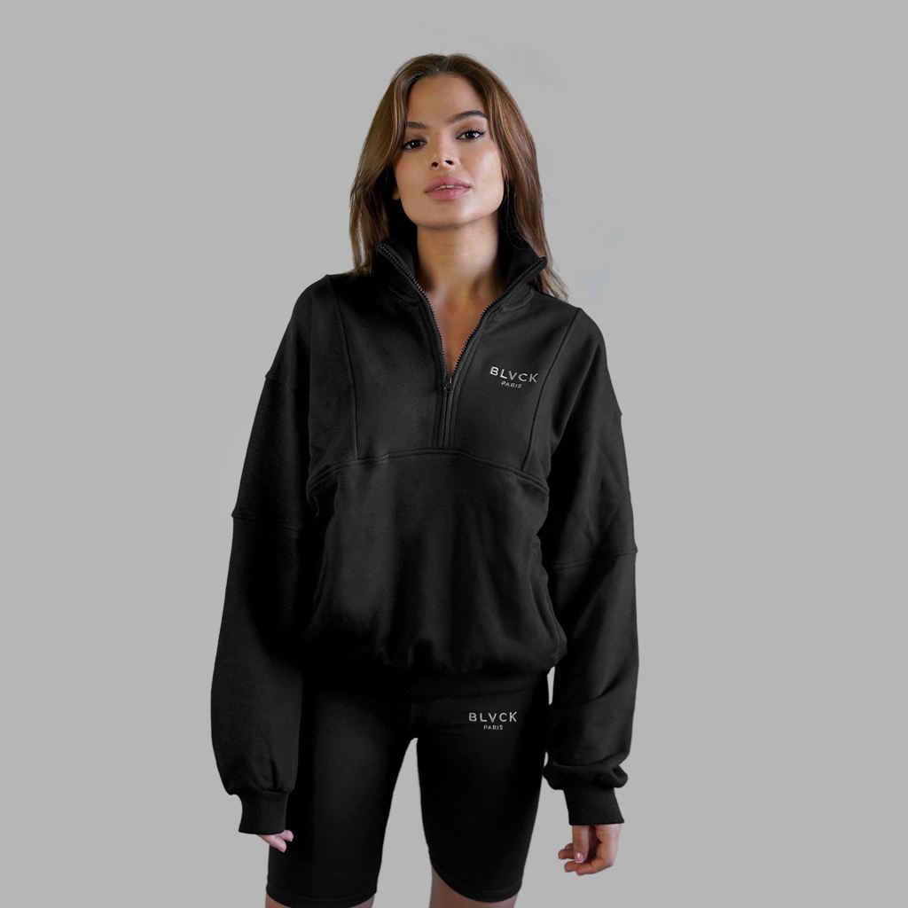 Black Blvck Half Zip Sweater Singapore | 984321-XHQ