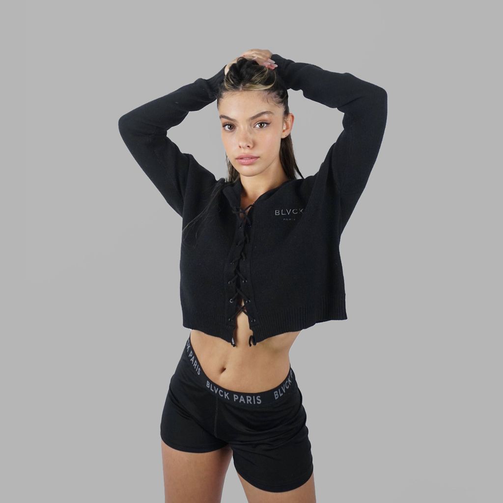 Black Blvck Laced Up Sweater Singapore | 498530-DYU