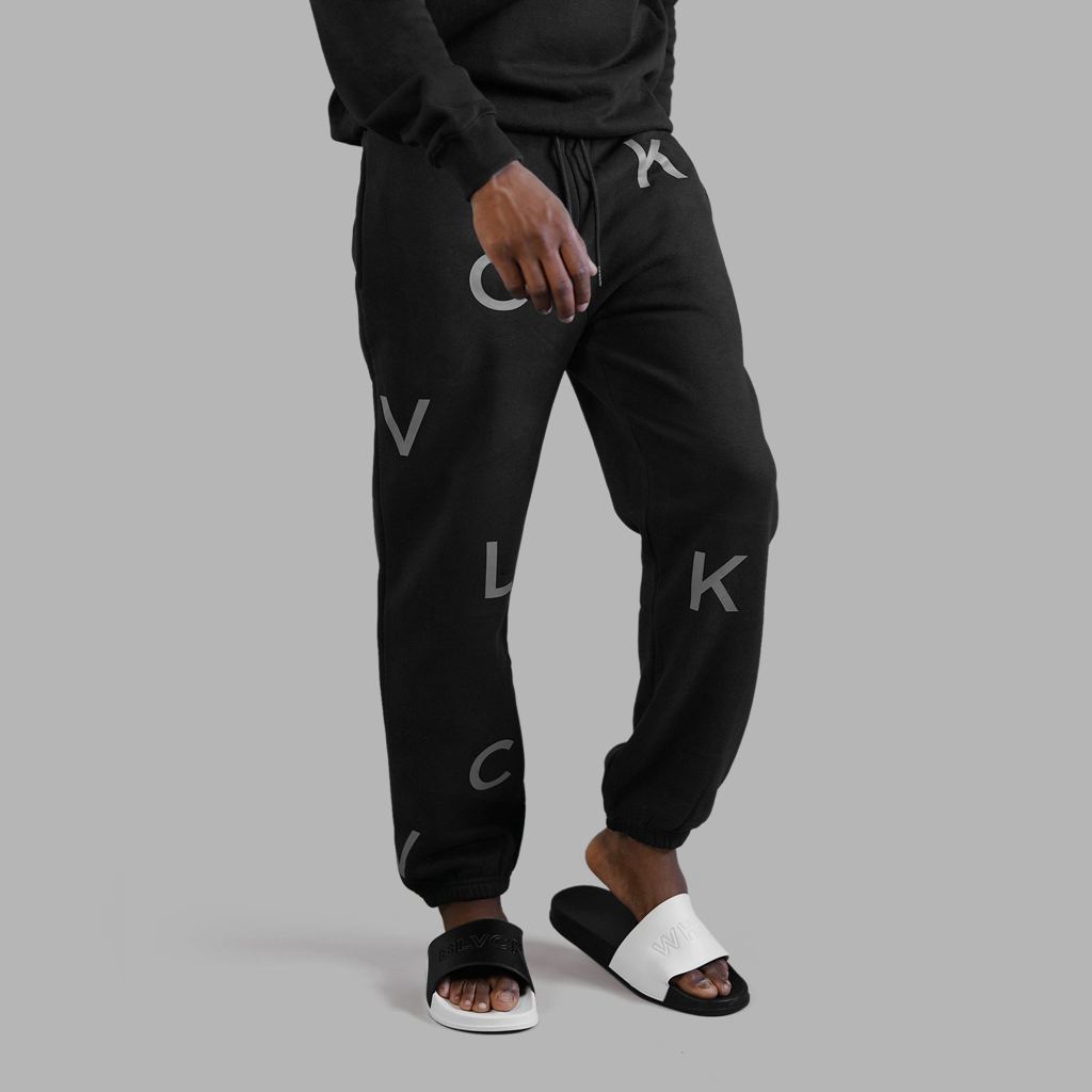 Black Blvck Letter Sweatpants Singapore | 439872-TLA