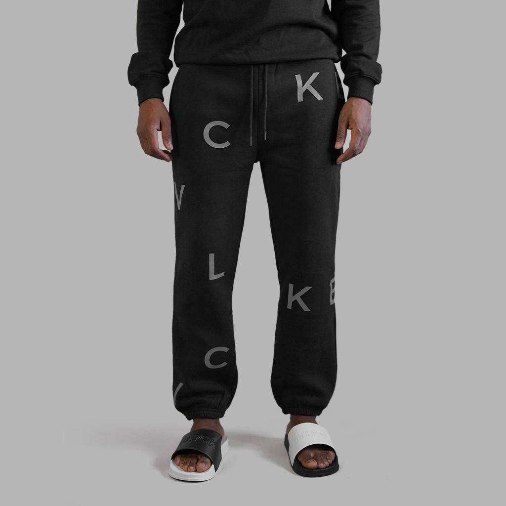 Black Blvck Letter Sweatpants Singapore | 439872-TLA