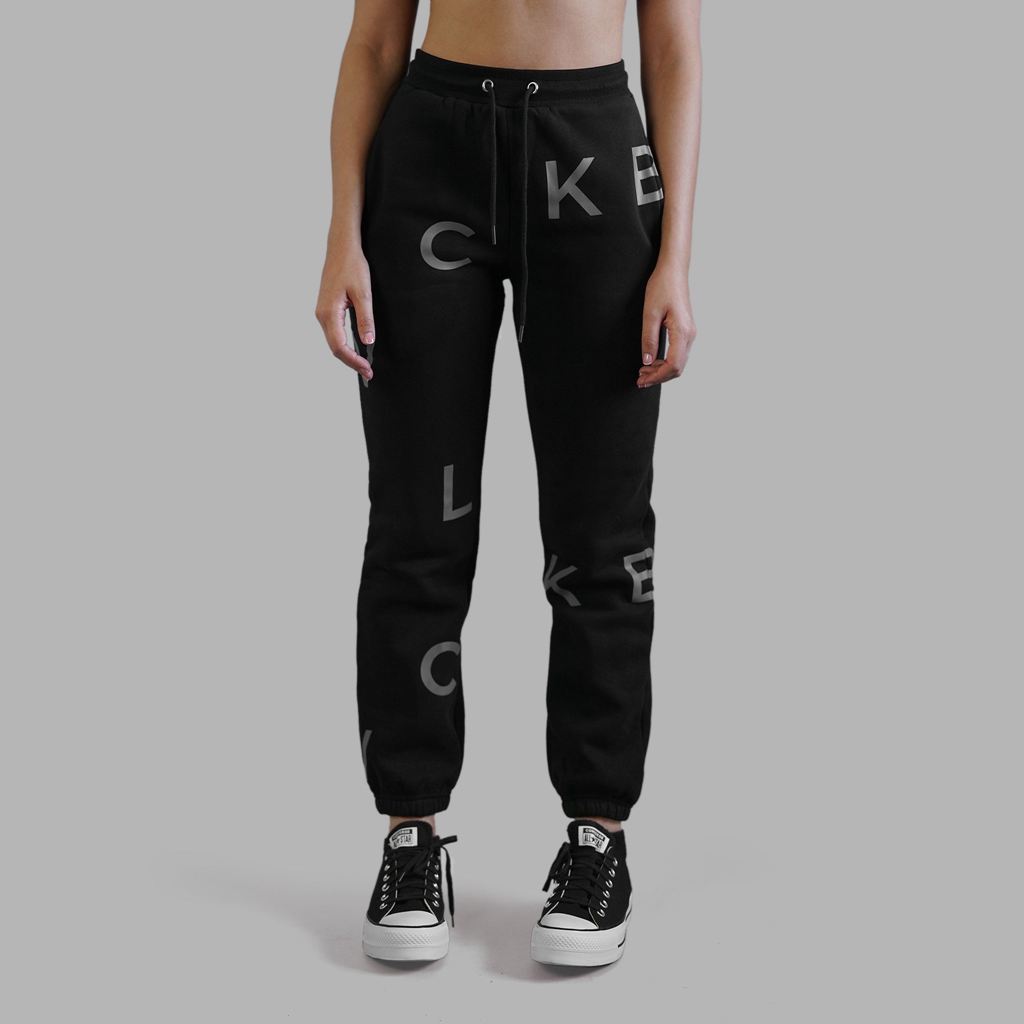 Black Blvck Letter Sweatpants Singapore | 567190-FCH