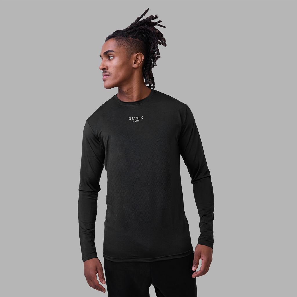 Black Blvck Long Sleeves Gym Top Singapore | 137054-KYN