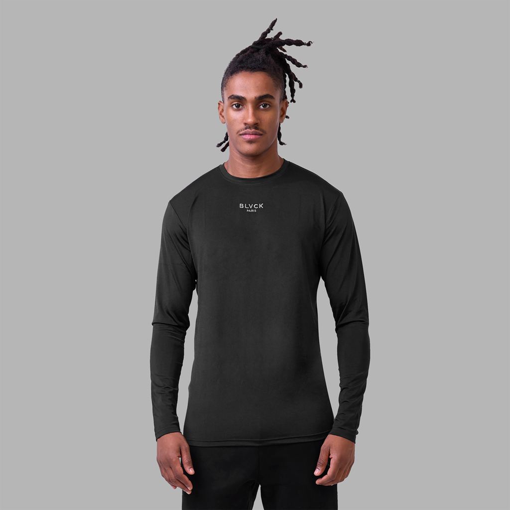 Black Blvck Long Sleeves Gym Top Singapore | 137054-KYN