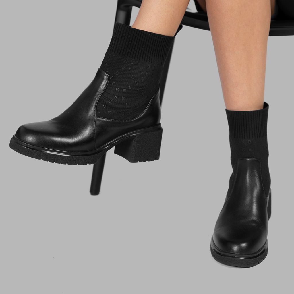 Black Blvck Monogram Ankle Boots Singapore | 532178-ZDU