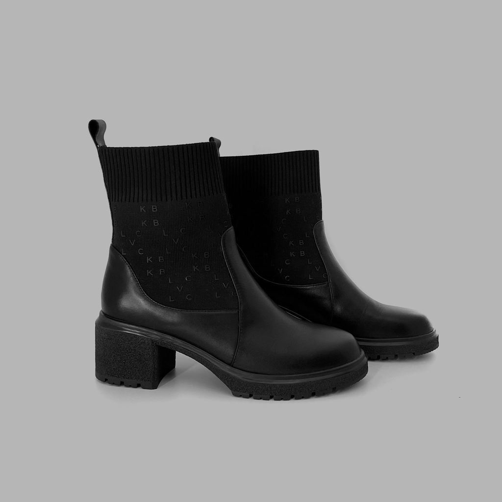 Black Blvck Monogram Ankle Boots Singapore | 532178-ZDU