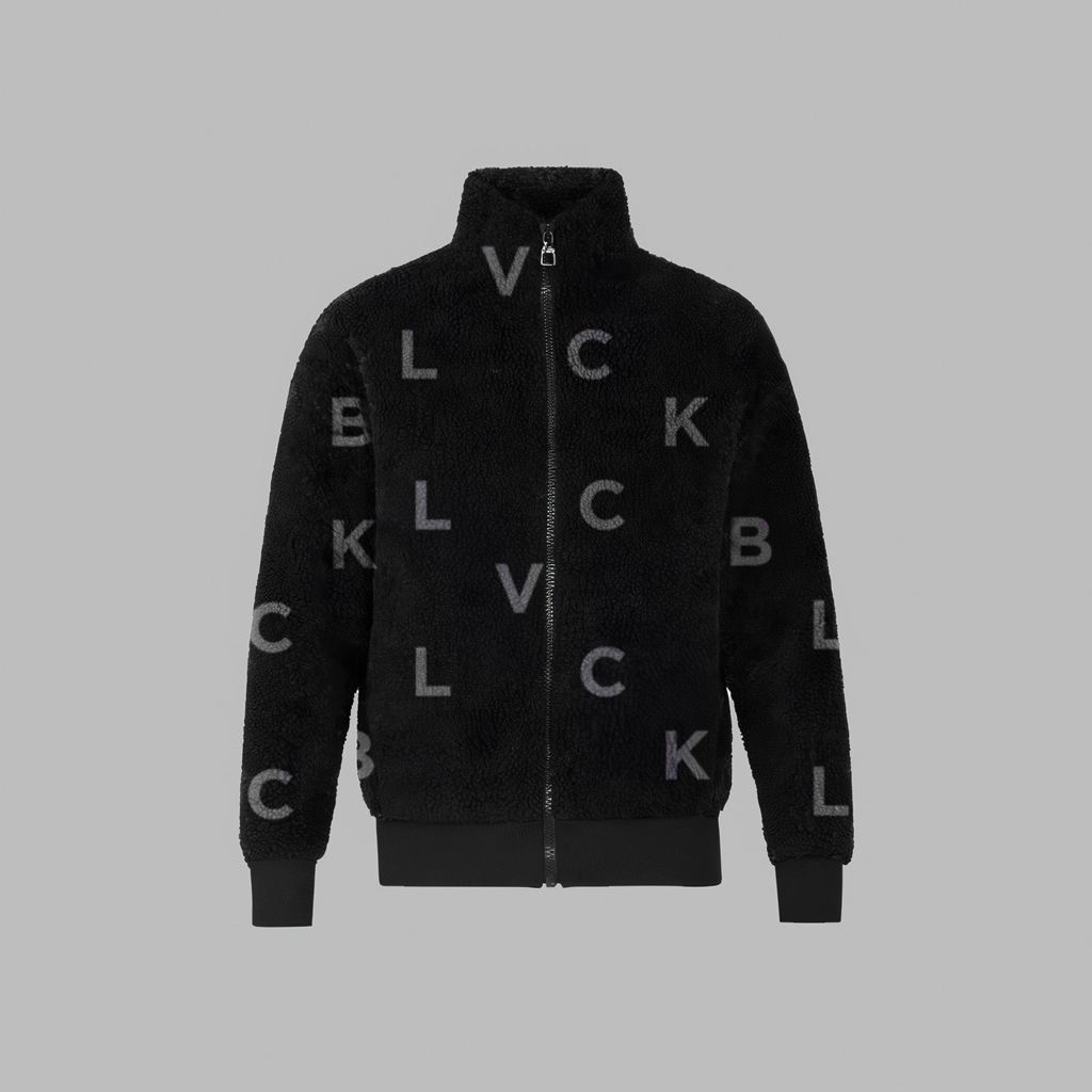 Black Blvck Monogram\' Fleece Jacket Singapore | 296405-HBO