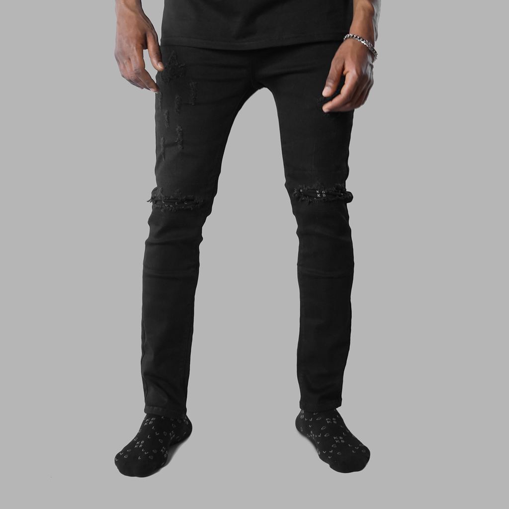 Black Blvck Monogram Jeans Singapore | 230578-JBR