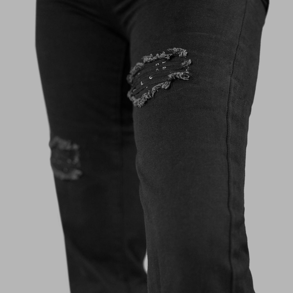 Black Blvck Monogram Jeans Singapore | 351429-YSU