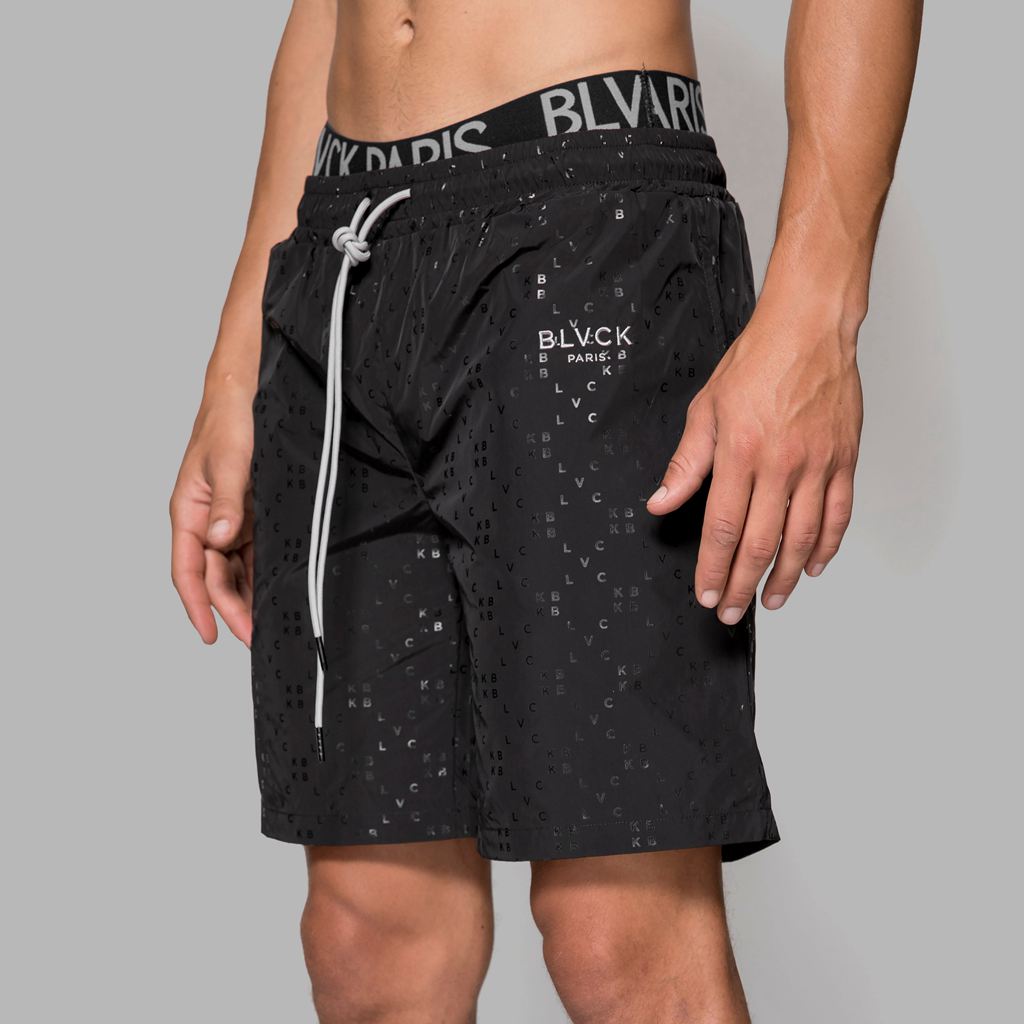 Black Blvck Monogram Shorts Singapore | 179325-VYE