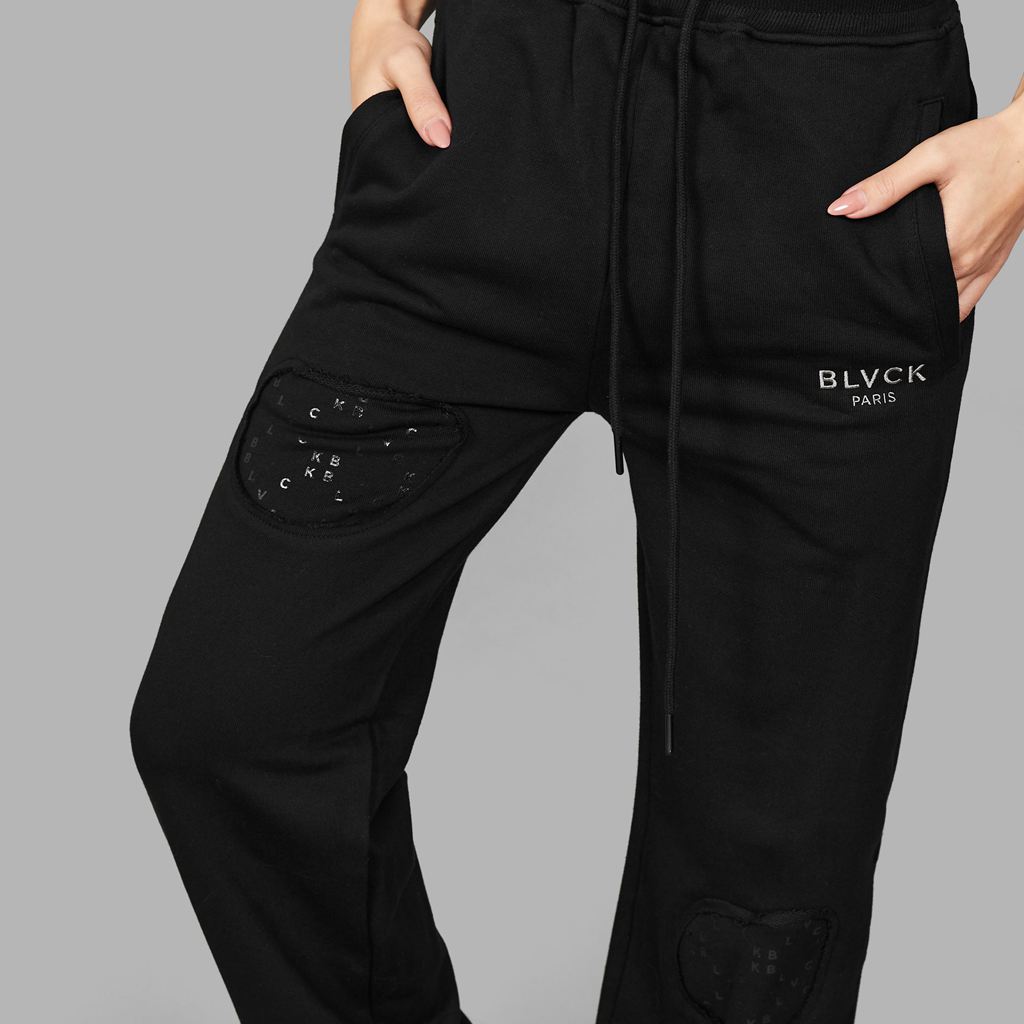 Black Blvck Monogram Torn' Sweatpants Singapore | 178235-NWD