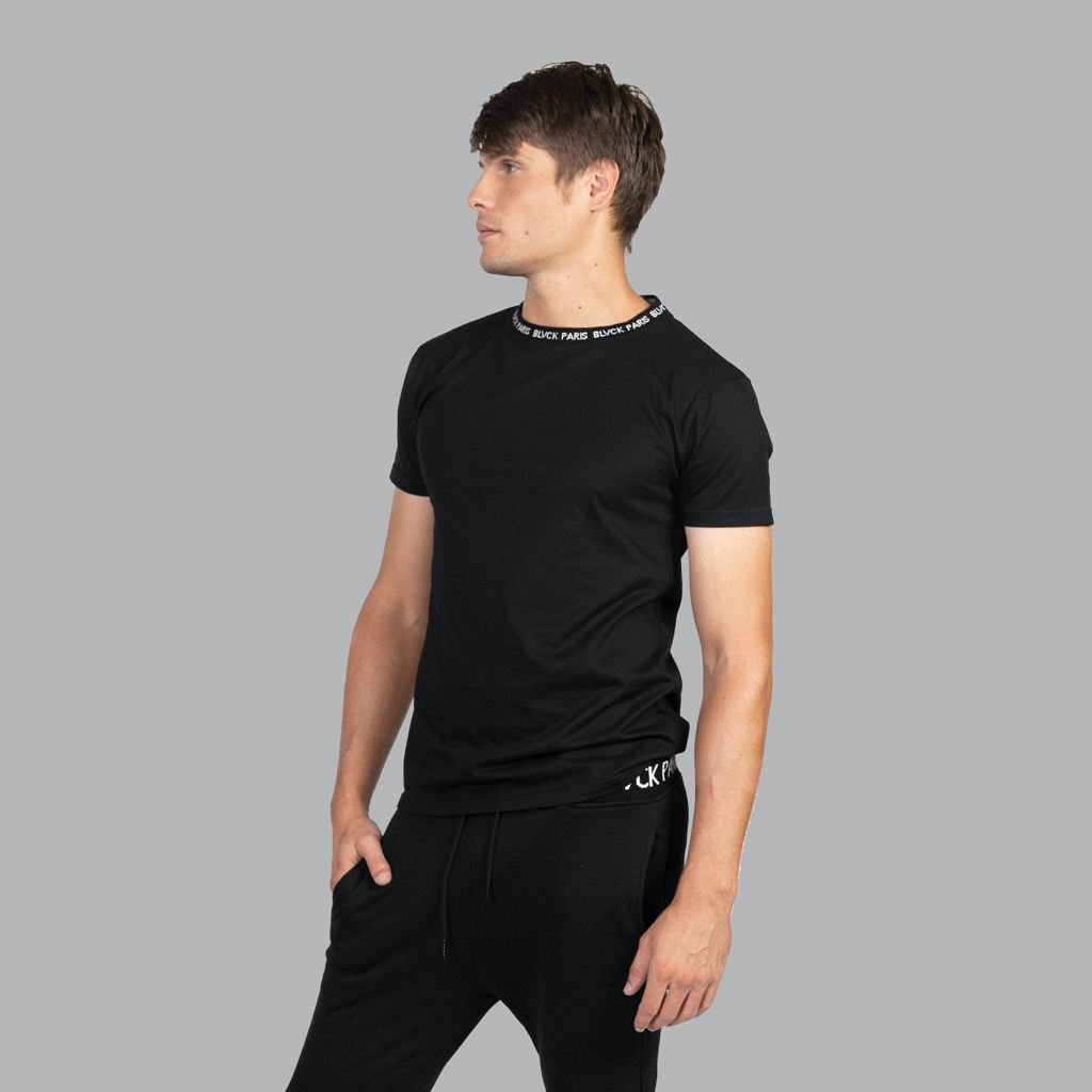 Black Blvck Neck Tee Singapore | 831762-ZGB