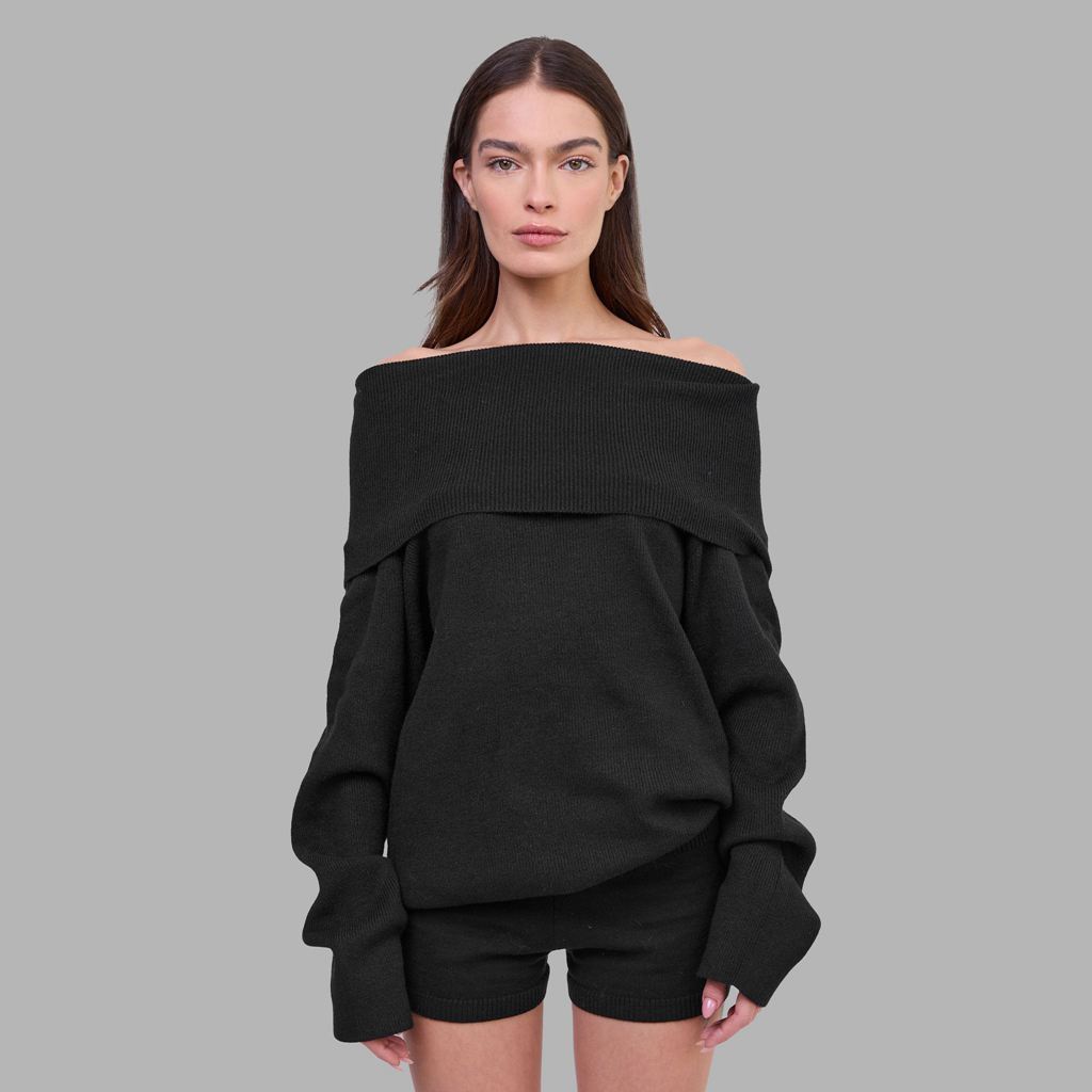 Black Blvck Off Shoulder Top Singapore | 631987-ISN