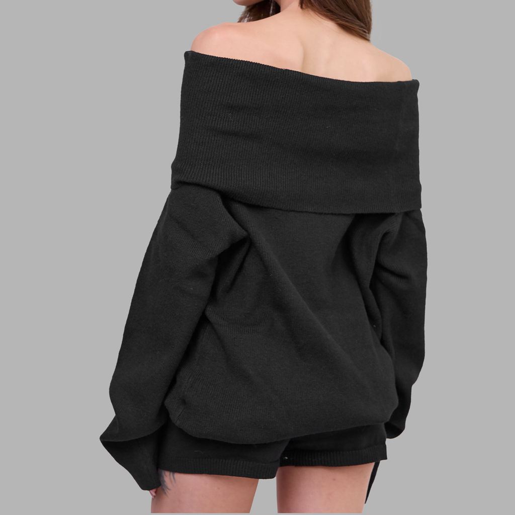 Black Blvck Off Shoulder Top Singapore | 631987-ISN