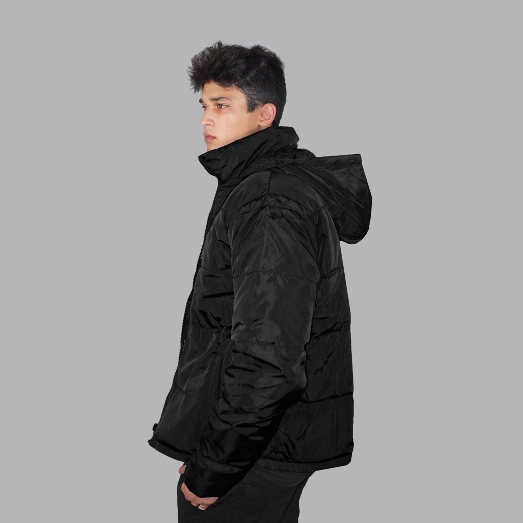 Black Blvck Reversible Puffer Coat Singapore | 168592-CKZ