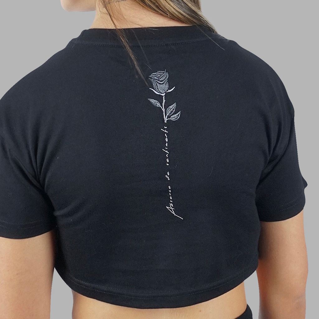 Black Blvck Rose Cropped Tee Singapore | 031694-KCV