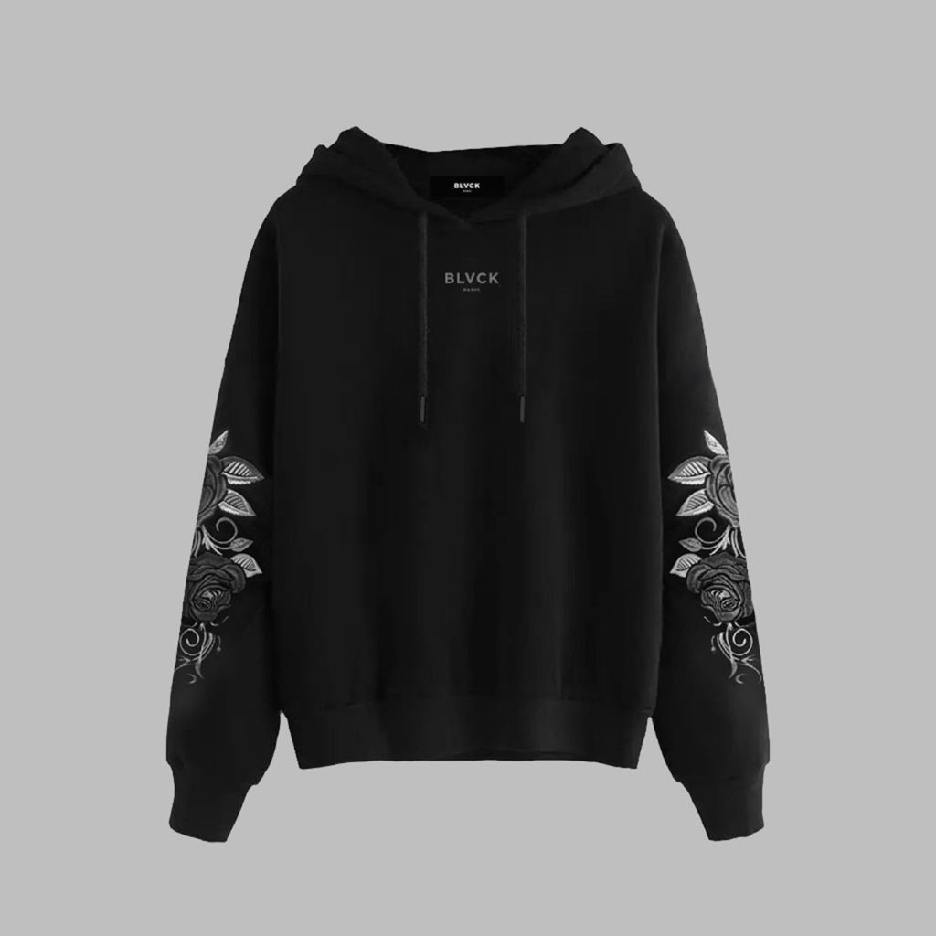 Black Blvck Roses Hoodie Singapore | 035217-OPM